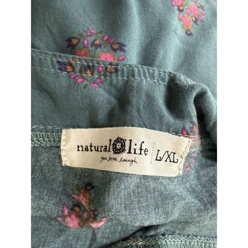 Natural Life Berkley Teal Floral Maxi Dress Size Large X-Large - Picture 4 of 6